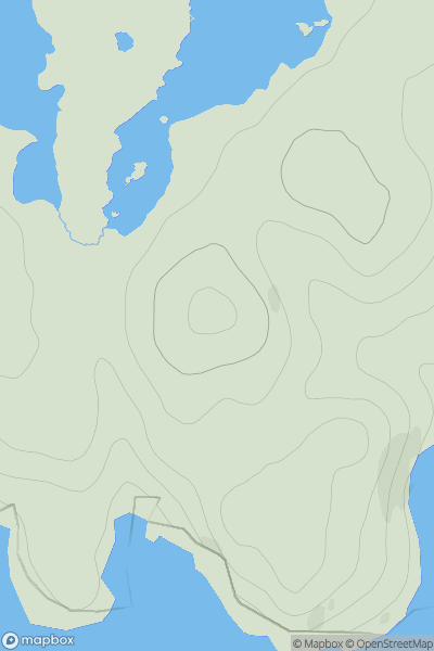 Thumbnail image for Beinn a' Charnain [Lewis and Nearby Islands] [NB352218] showing contour plot for surrounding peak